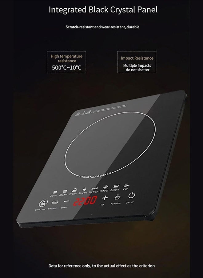 الحلم موقد حث كهربائي محمول 2200 واط، سطح طهي بلمس مع 8 برامج مسبقة، موقد حث مدمج للاستخدام المنزلي والفنادق والمطاعم والكرفانات والاستخدام الخارجي - Image 2